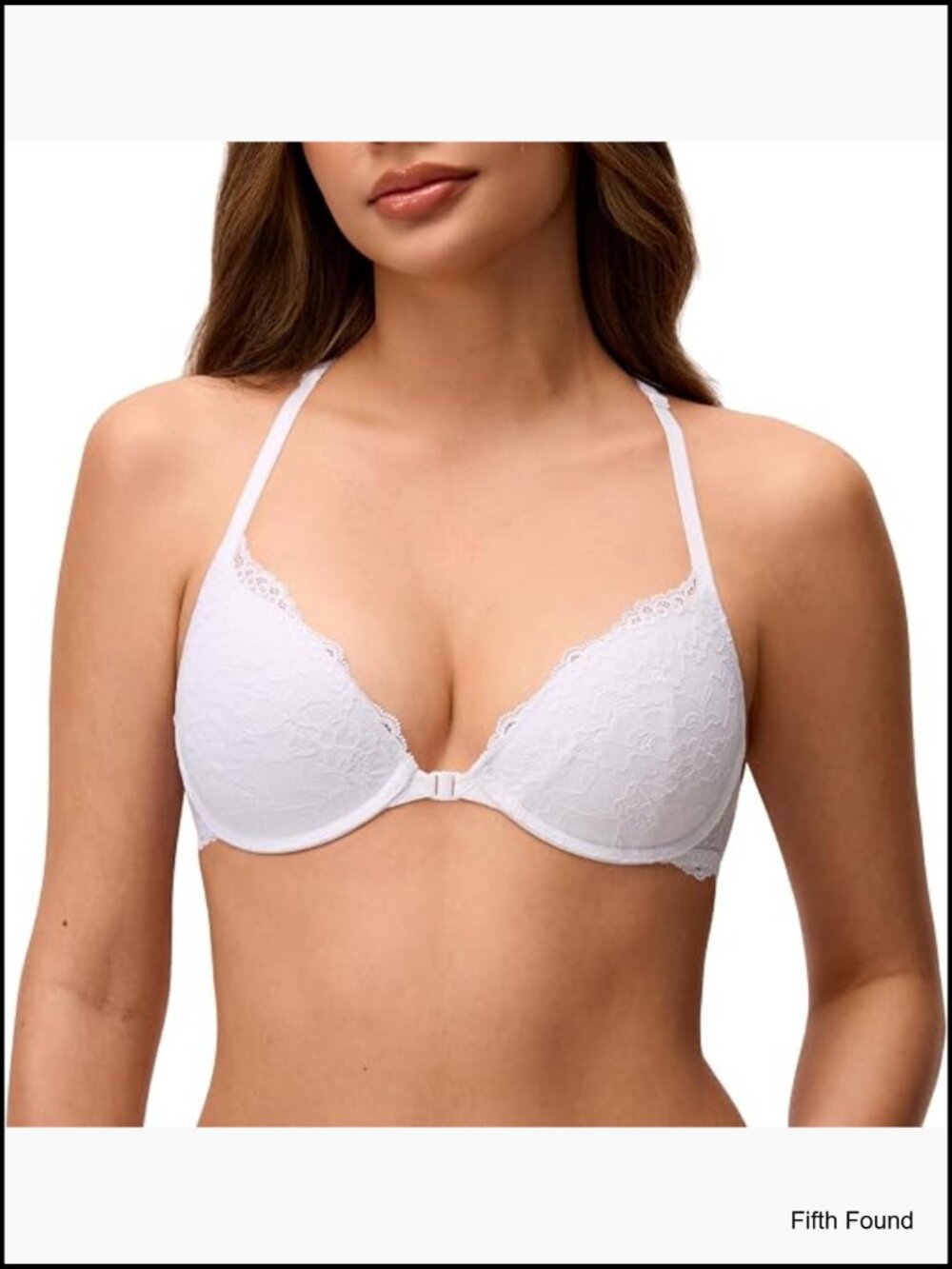Front Closure Lace Bras For Small Breasted Women Padded Underwire Racerback